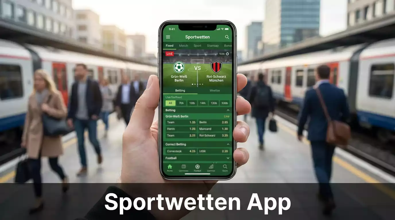 Sportwetten App auf einem Smartphone mit Fußball-Livewetten