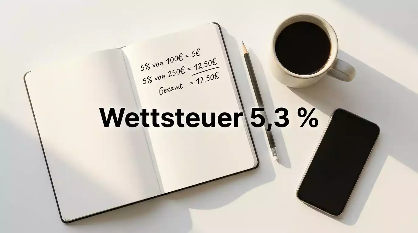 Wettsteuer Berechnung 2026 — So wirkt sich die 5,3 % Steuer aus